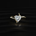 Heart Solitaire Bypass Shank Ring