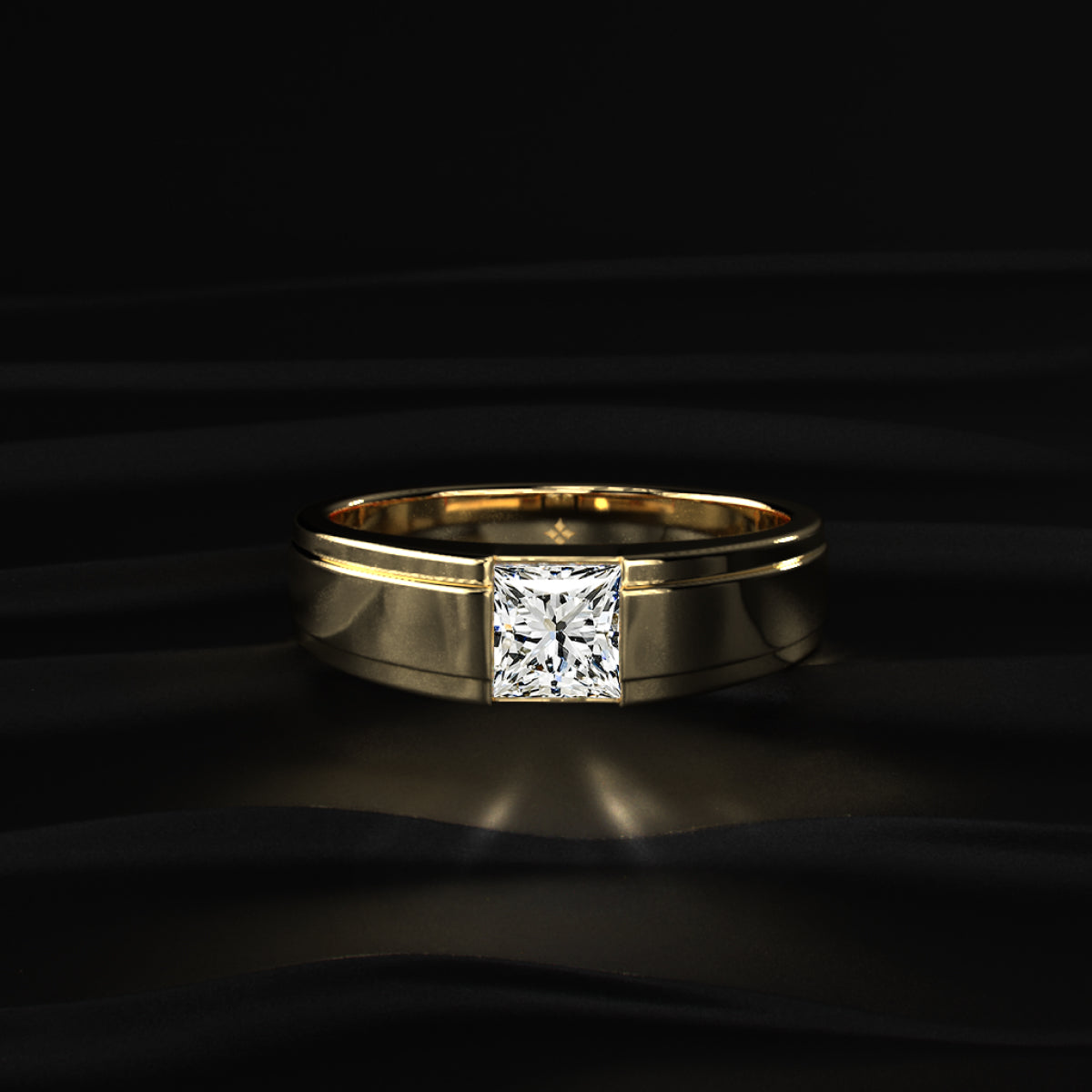 Princess Cut Men'S Engagement Ring