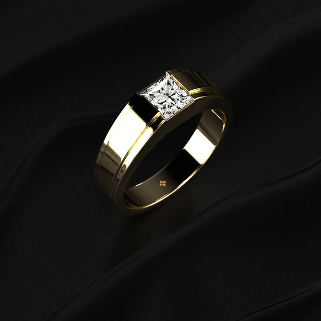 Princess Cut Men'S Engagement Ring