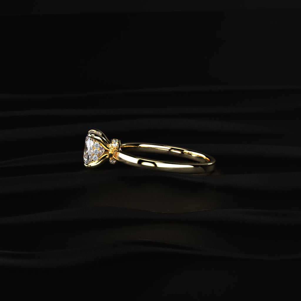 Cushion Solitaire With Double Hidden Halo Ring
