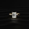 Emerald Solitaire With Double Hidden Halo Ring