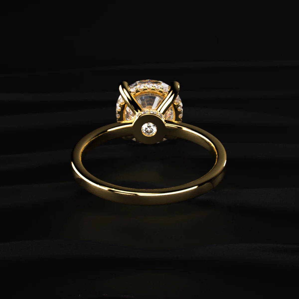 Round Solitaire With Double Hidden Halo Ring