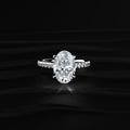Oval Shape Solitaire With Double Hidden Halo Ring