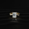 Emerald With Twisted Pave Band & Hidden Halo