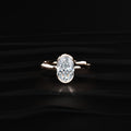 Oval Solitaire Half Bezel Engagement Ring