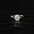 Round Solitaire Half Bezel Engagement Ring