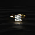 Princess Solitaire Half Bezel Engagement Ring