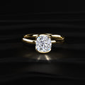 Cushion Solitaire Half Bezel Engagement Ring