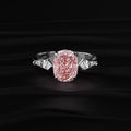 Elongated Cushion Solitaire Ring With Kite-Shaped Side Stones