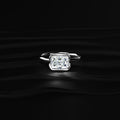 Radiant Cut Diamond Half Bezel East West Ring