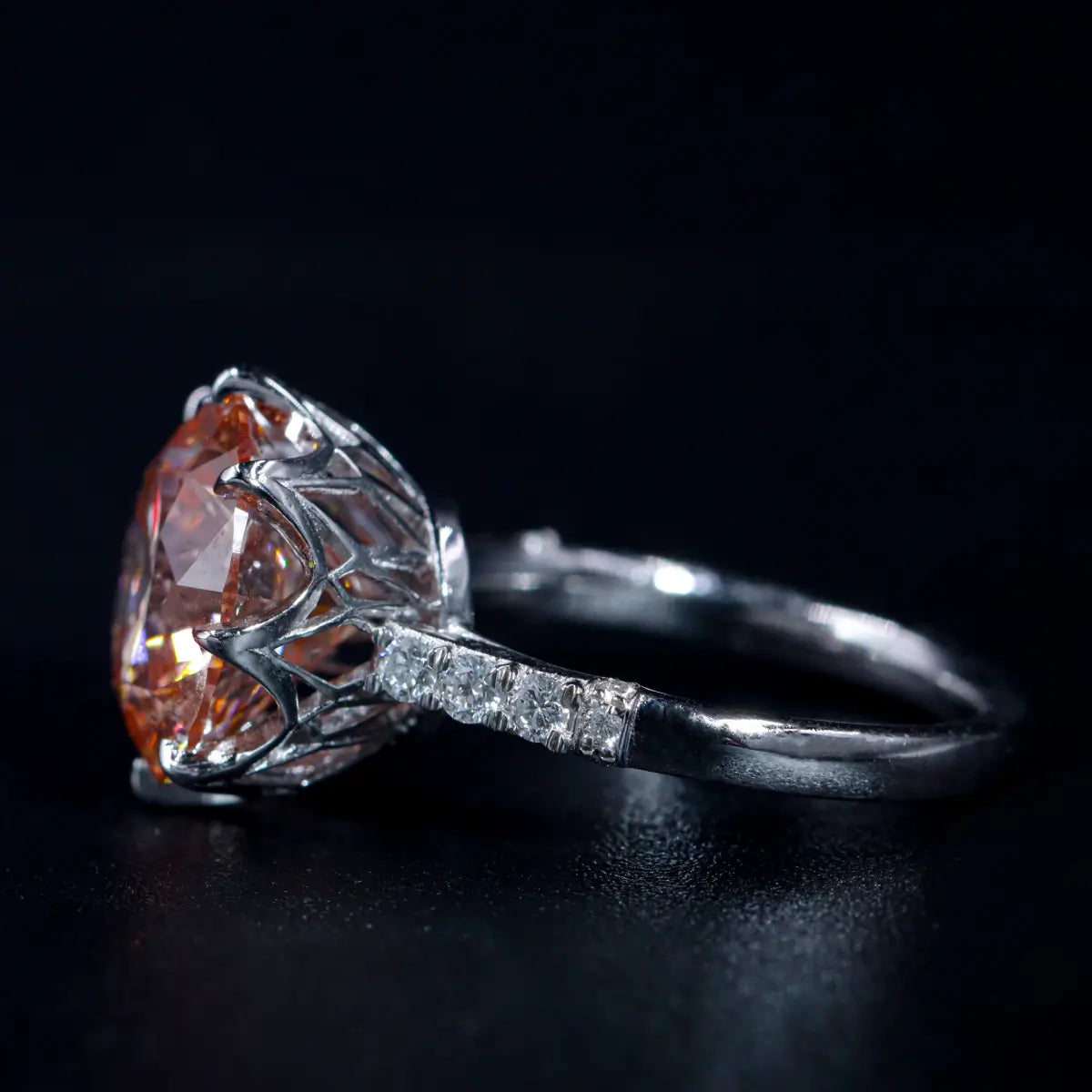 Regal Pink Round Solitaire Engagement Ring