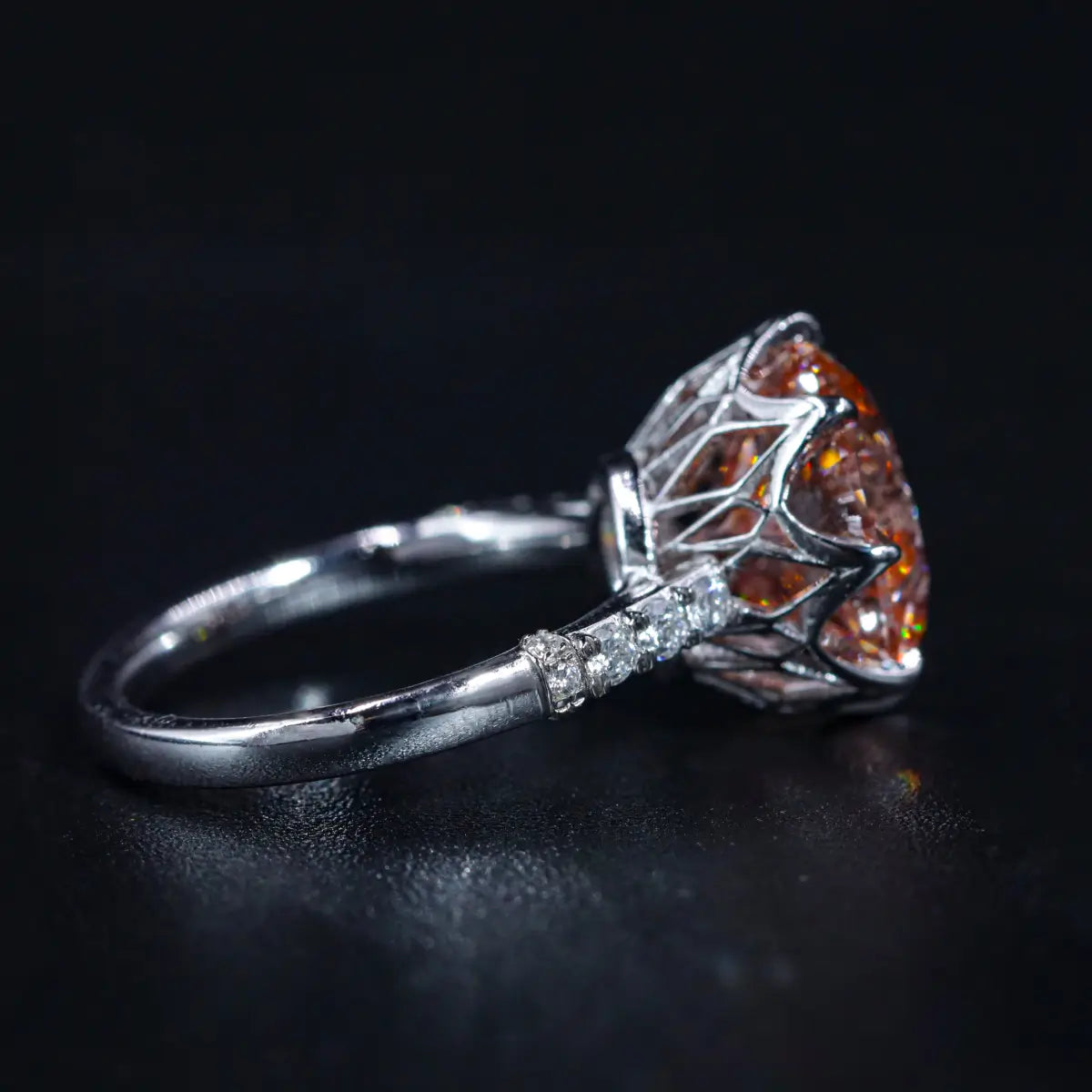 Regal Pink Round Solitaire Engagement Ring