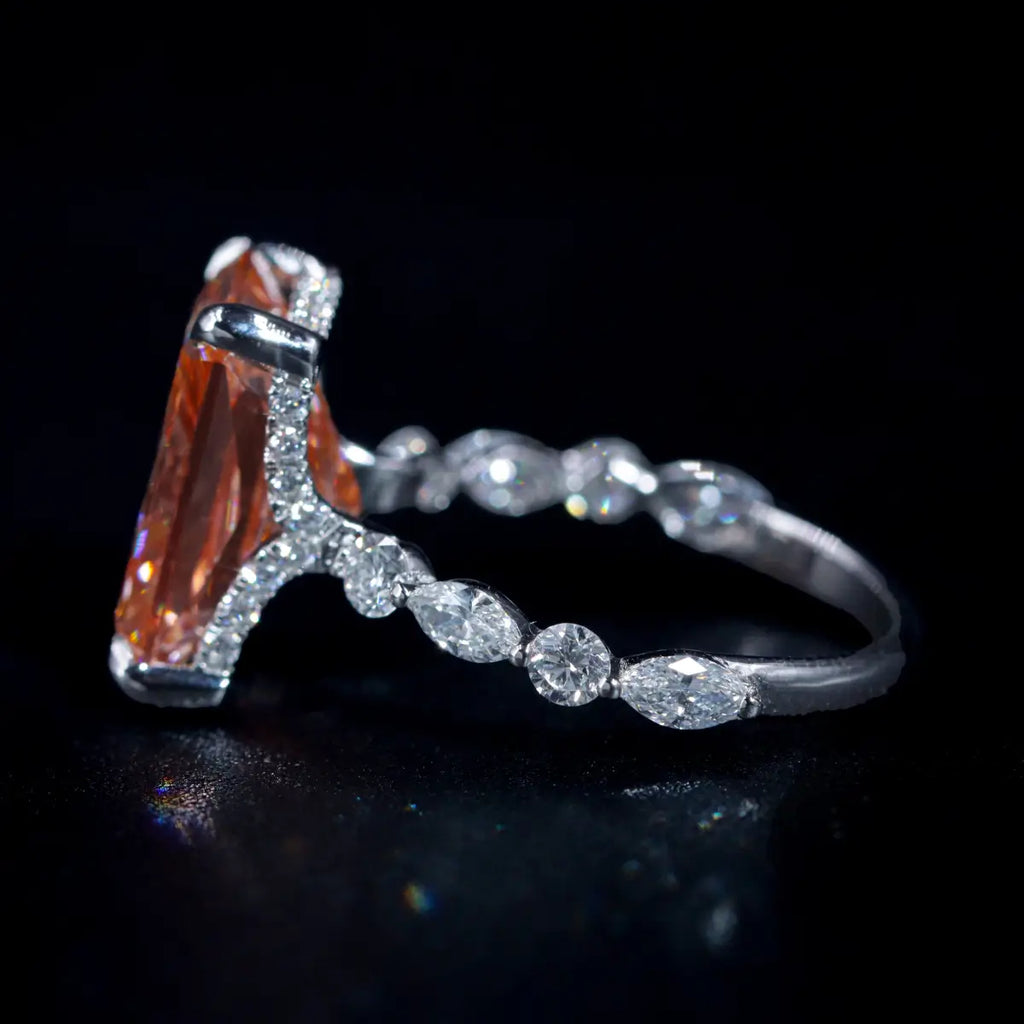 Classic Vivid Pink Radiant Diamond Ring