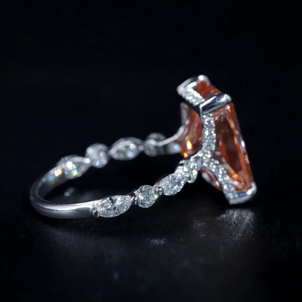 Classic Vivid Pink Radiant Diamond Ring