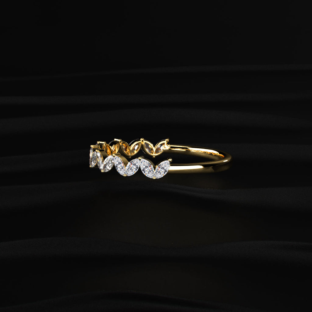 Marquise Zig Zag Half Eternity Band