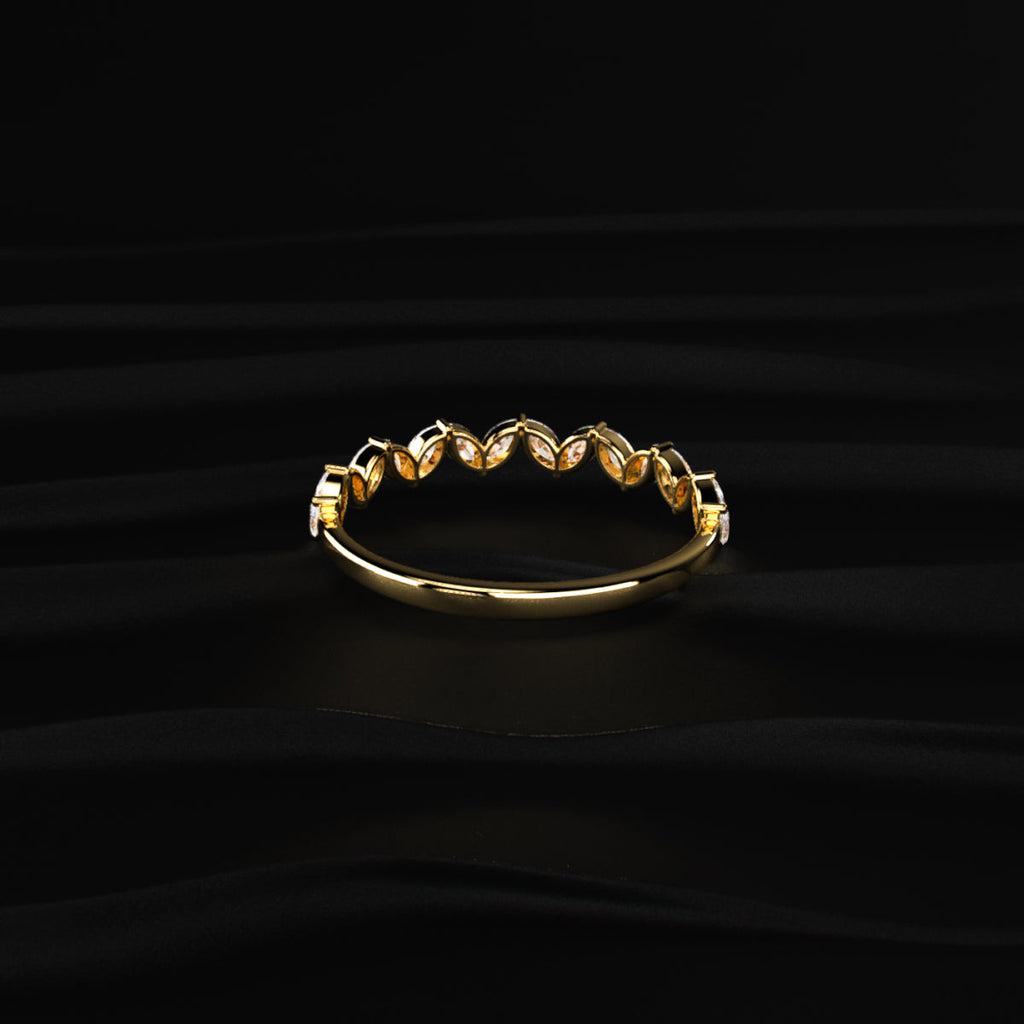 Marquise Zig Zag Half Eternity Band