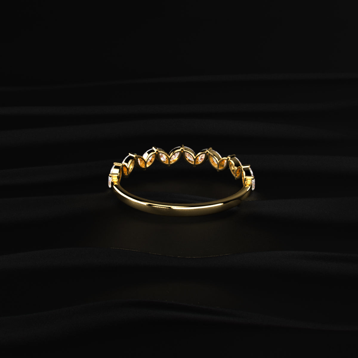 Marquise Zig Zag Half Eternity Band