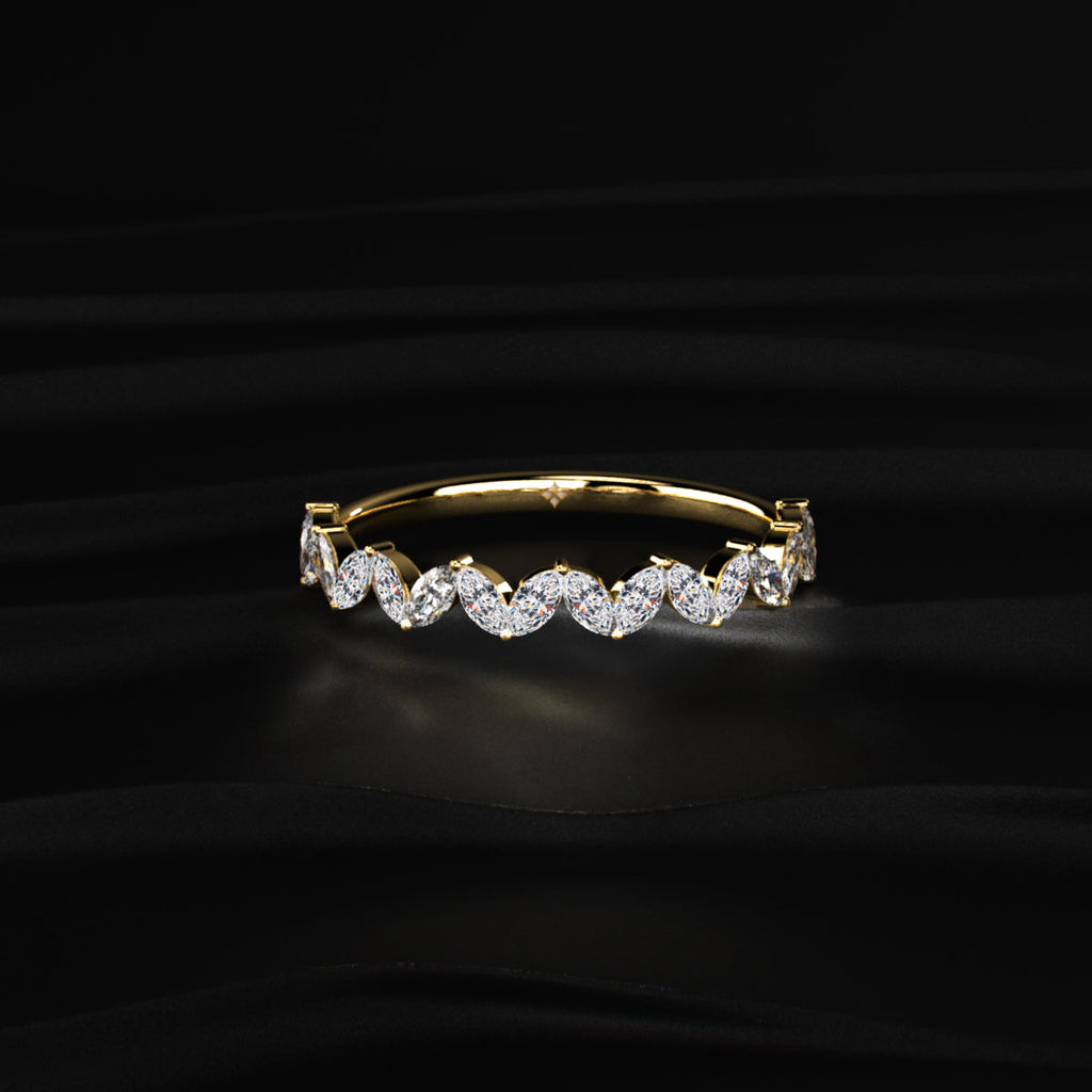 Marquise Zig Zag Half Eternity Band
