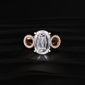 Cushion solitaire ring with Side Halos