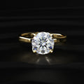 Round Solitaire Floral Prong Ring
