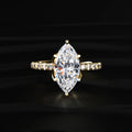 Marquise Solitaire Ring With Pave Floral Prong