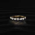 Round And Marquise Shape Diamond Half Eternity Ring