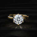 Round Solitaire Engagement Ring With Floral Prongs
