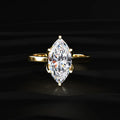 Marquise Solitaire Ring With Cathedral Floral Prong
