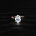 Oval Solitaire Ring With Cathedral Floral Prong