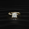 Princess Solitaire Floral Prong Ring