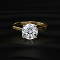 Round Solitaire Ring With Cathedral Floral Prong