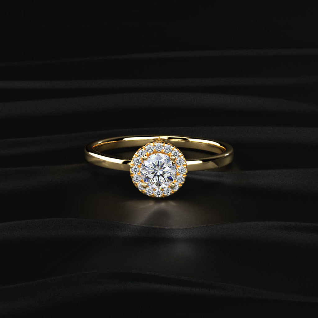 Round Cut Halo Diamond Engagement Rings