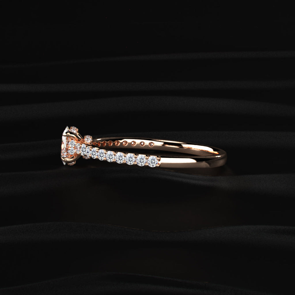Oval Diamond With Hidden Halo