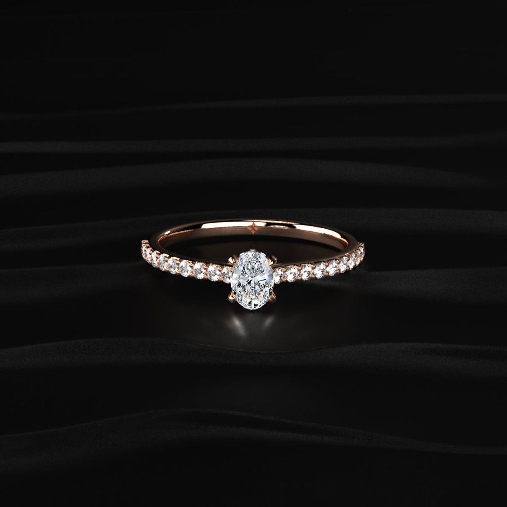 Oval Diamond With Hidden Halo