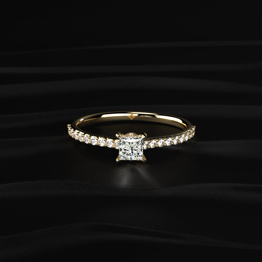 Princess Cut Hidden Halo Ring