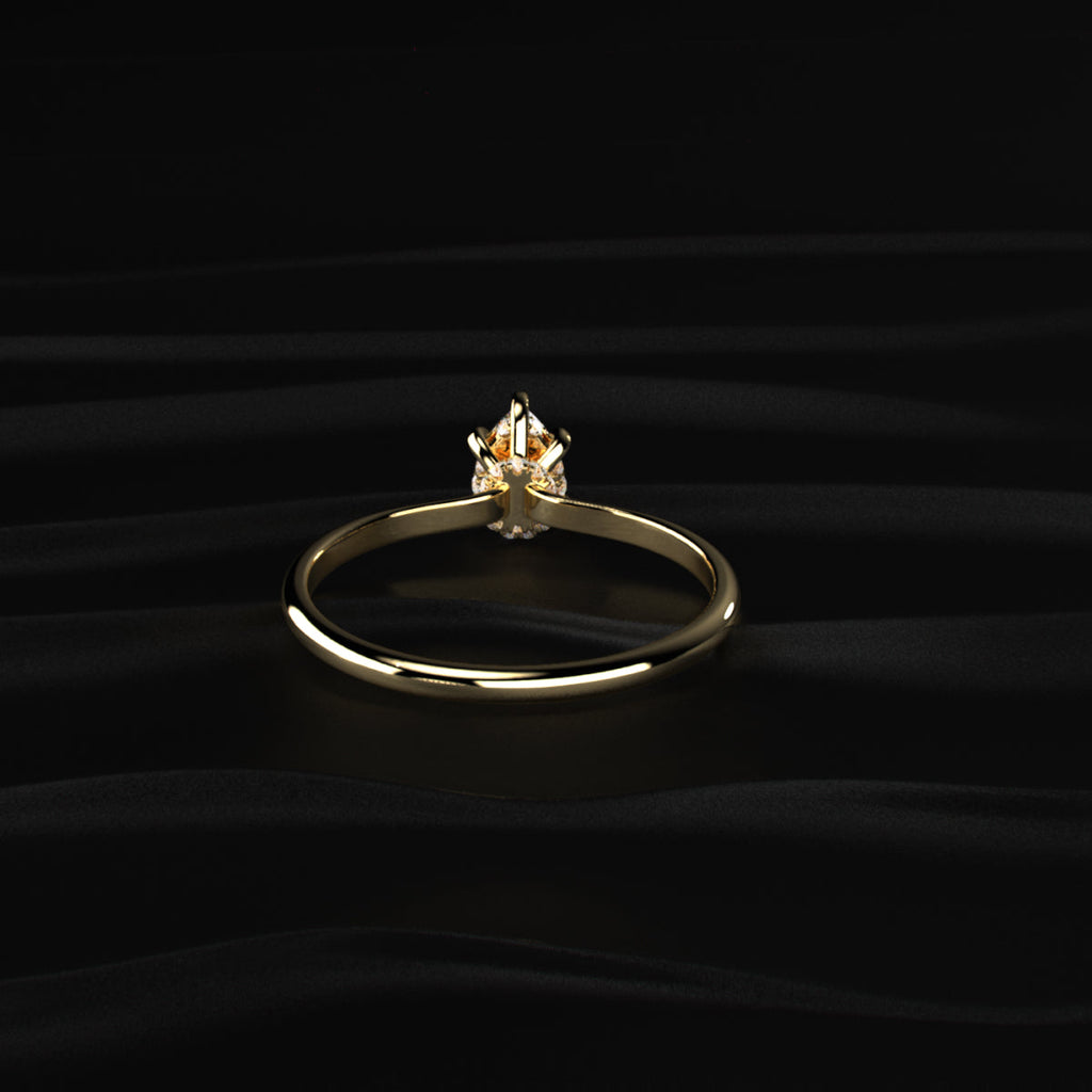 Pear Ring With Hidden Halo