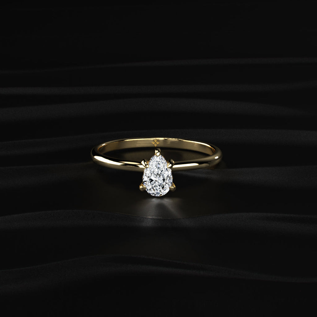 Pear Ring With Hidden Halo