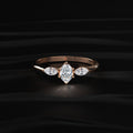 Oval Shape Ring With Marquise Side Stone