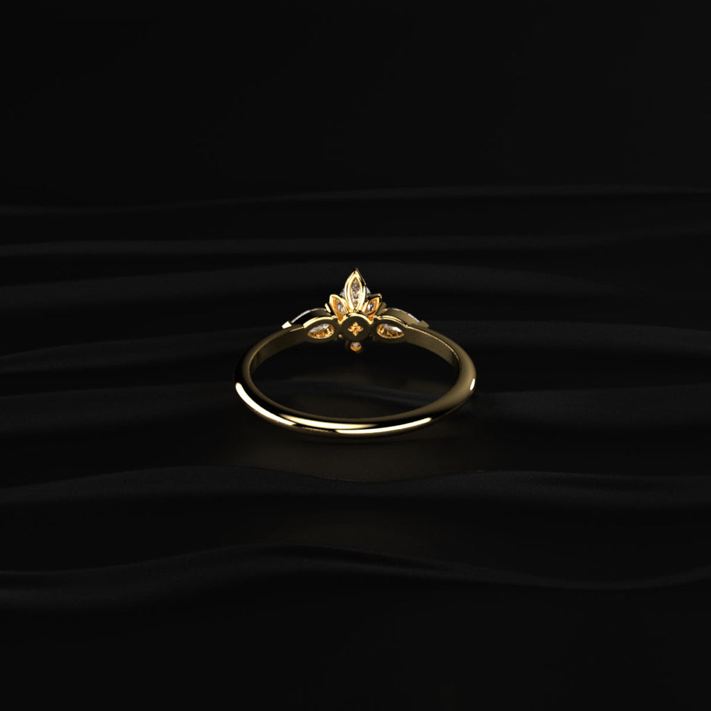 Marquise Diamond Ring With Pear Side Stones