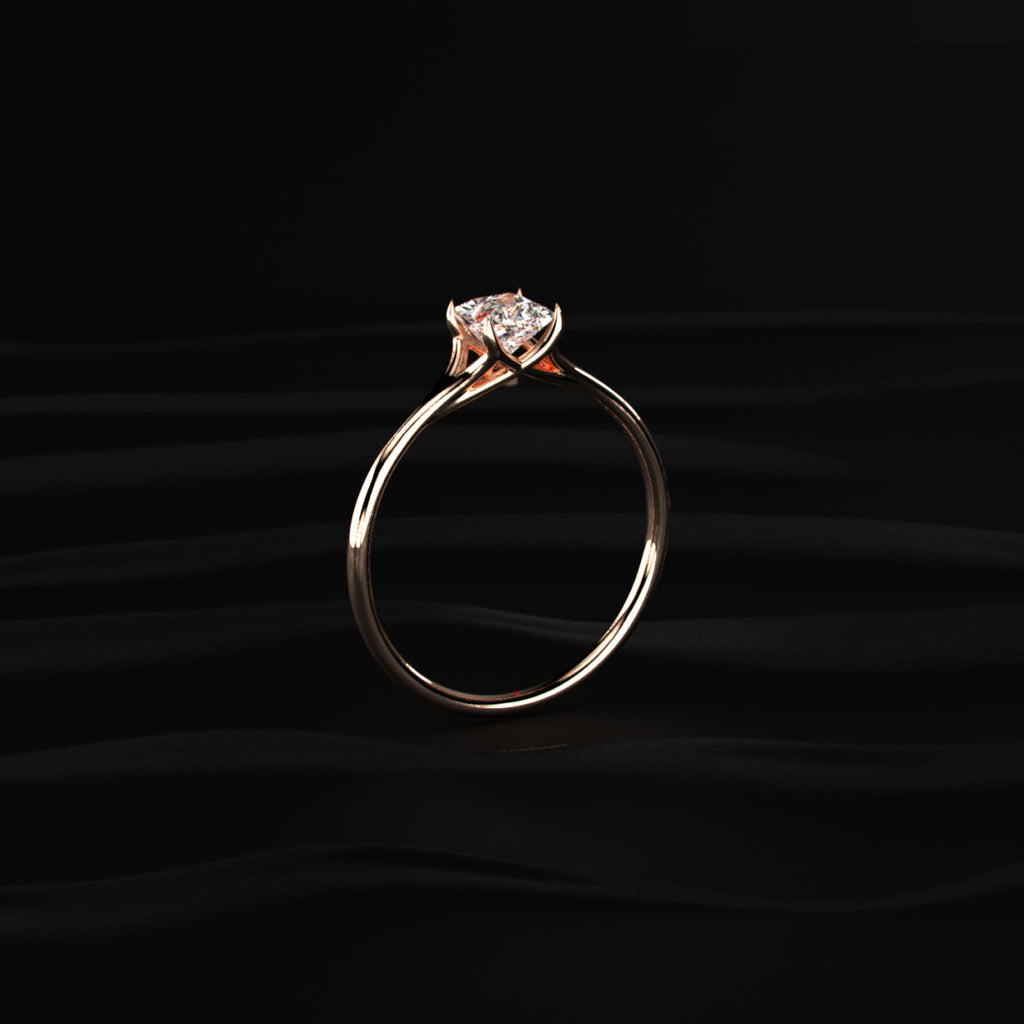 Princess Cut Split Shank Diamond Ring
