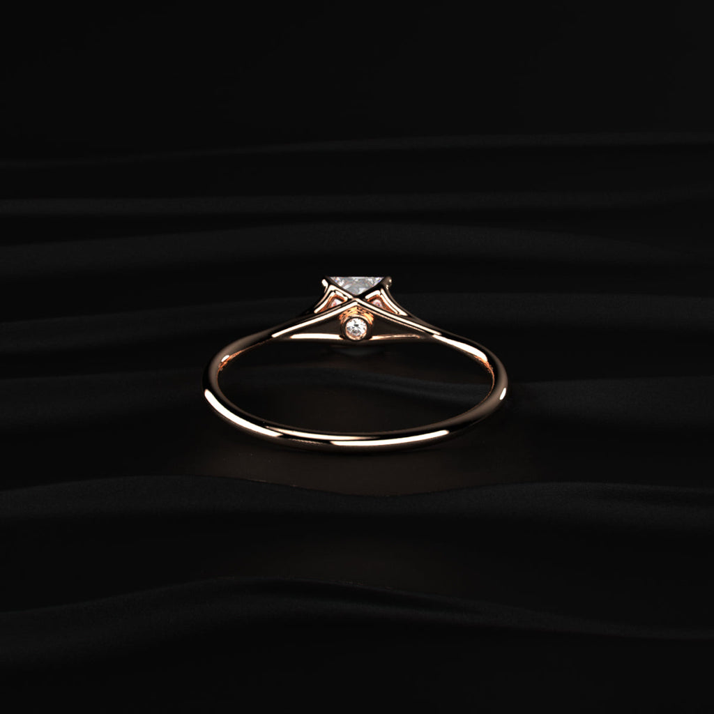 Princess Cut Split Shank Diamond Ring