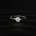 Round Diamond Split Shank Ring
