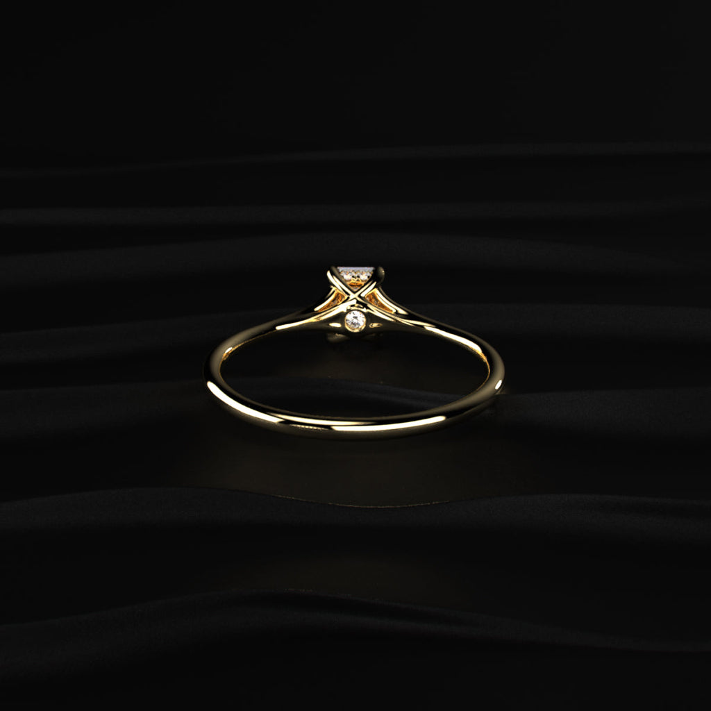 Emerald Cut Split Shank Ring