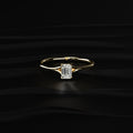 Emerald Cut Split Shank Ring