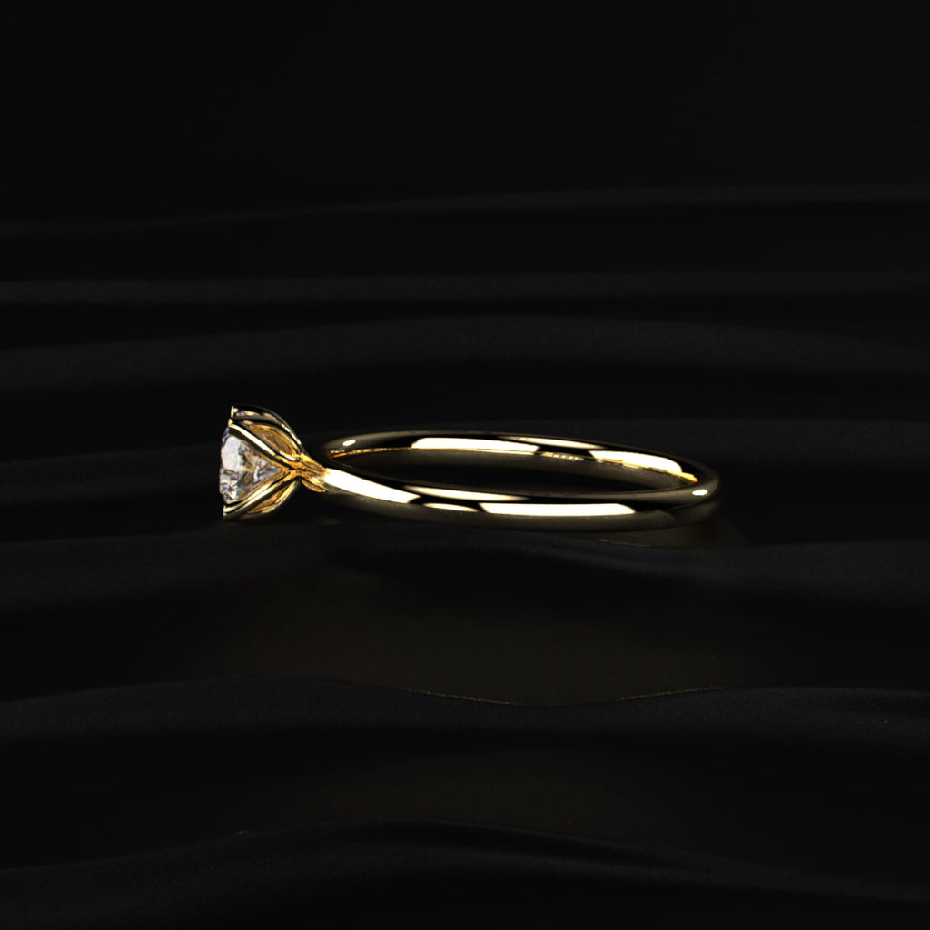 Round Diamond Tulip Setting Ring