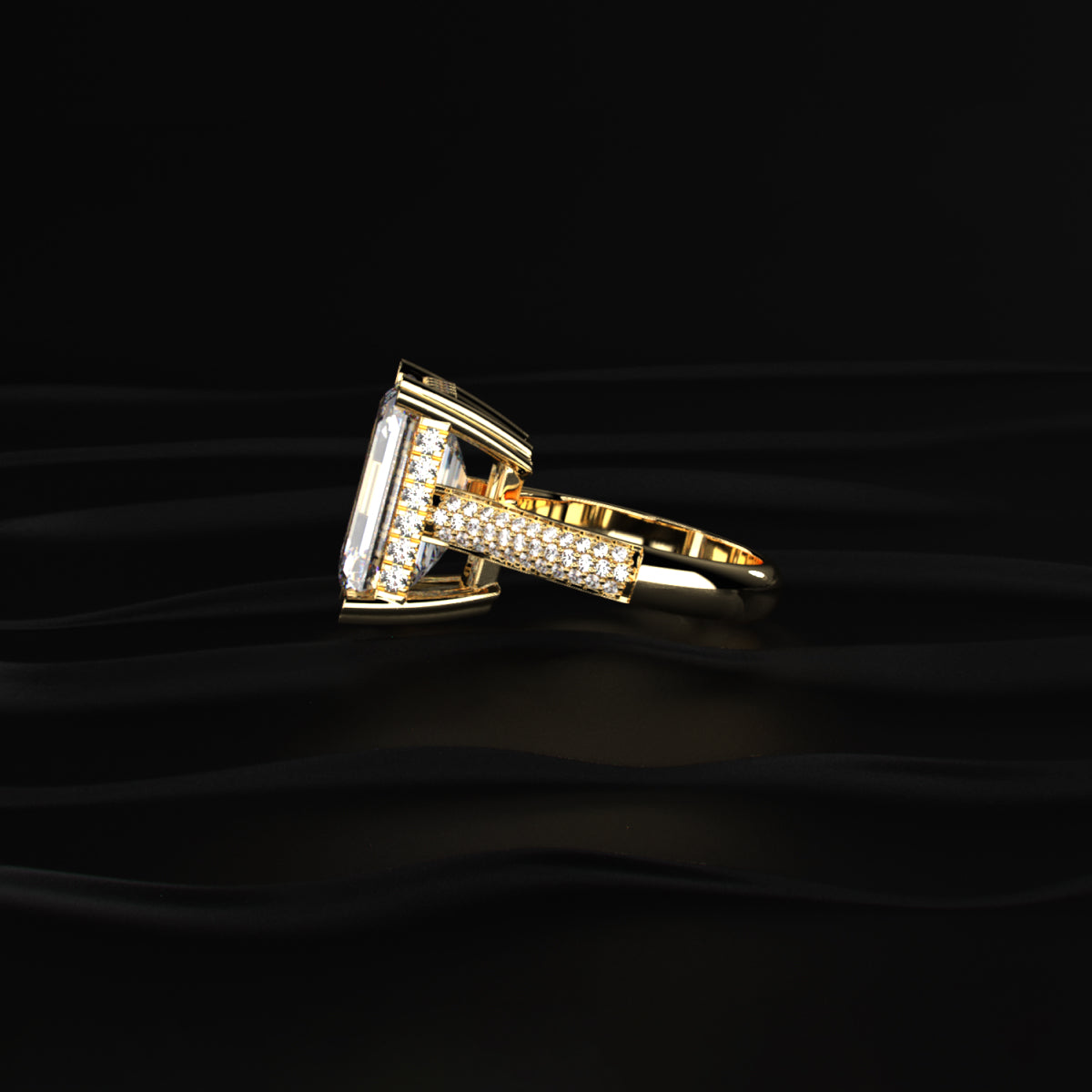 10 Ct Emerald Cut Solitaire Ring