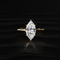 Marquise Solitaire Ring With Hidden Halo