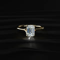 Emerald Solitaire Split Shank Engagement Ring