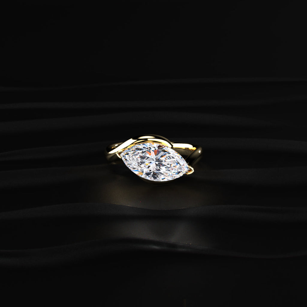 Marquise diamond Ring With Bypass Setting