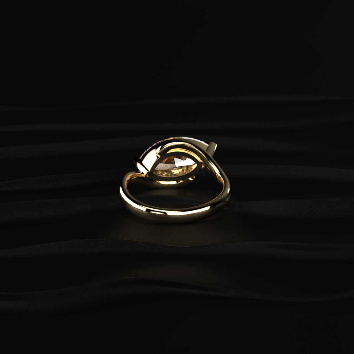 Marquise diamond Ring With Bypass Setting